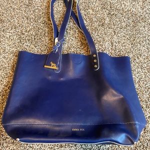 blue emma fox tote bag. bought brand new, straps are a little worn